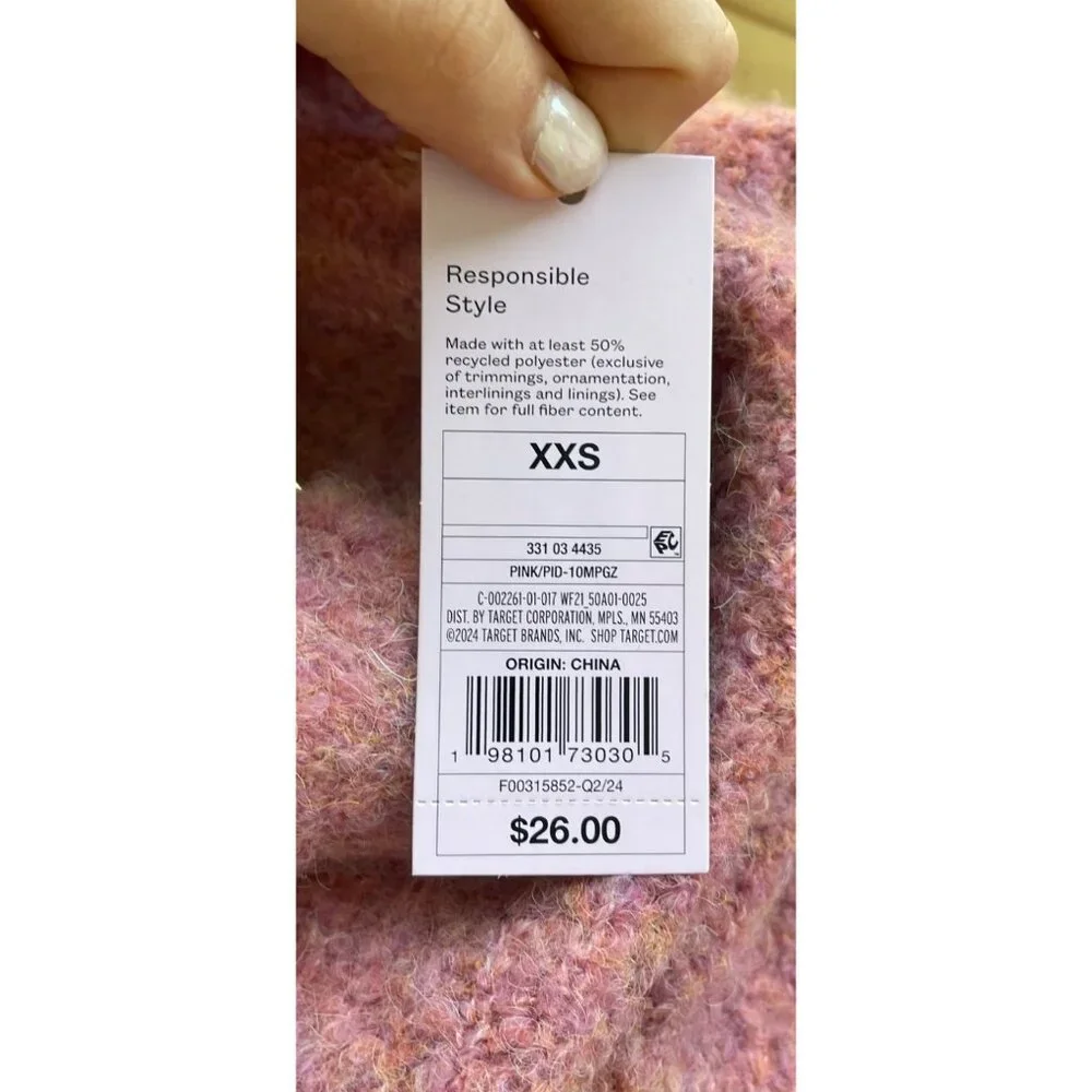Wild Fable Micro Mini Pink Skirt Size XXS NWT Fuzzy‎ Y2K Preppy Twee Coquette